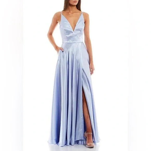 Blondie Nites | Dresses | Light Blue Silk Prom Dress | Poshmark Blondie Nites | Dresses | Light Blue Silk Prom Dress | Poshmark